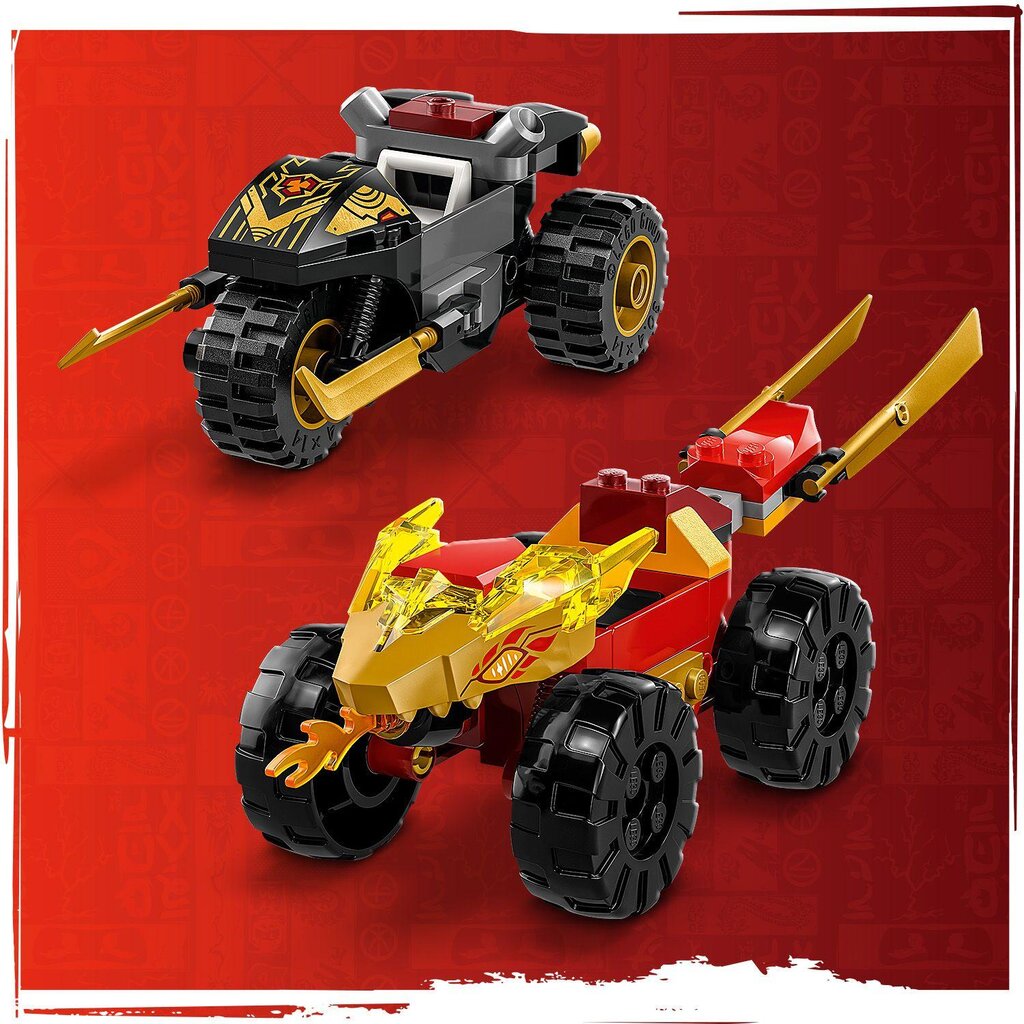 71789 LEGO® NINJAGO Kai ir Ras automobilio ir motociklo mūšis цена и информация | Konstruktoriai ir kaladėlės | pigu.lt