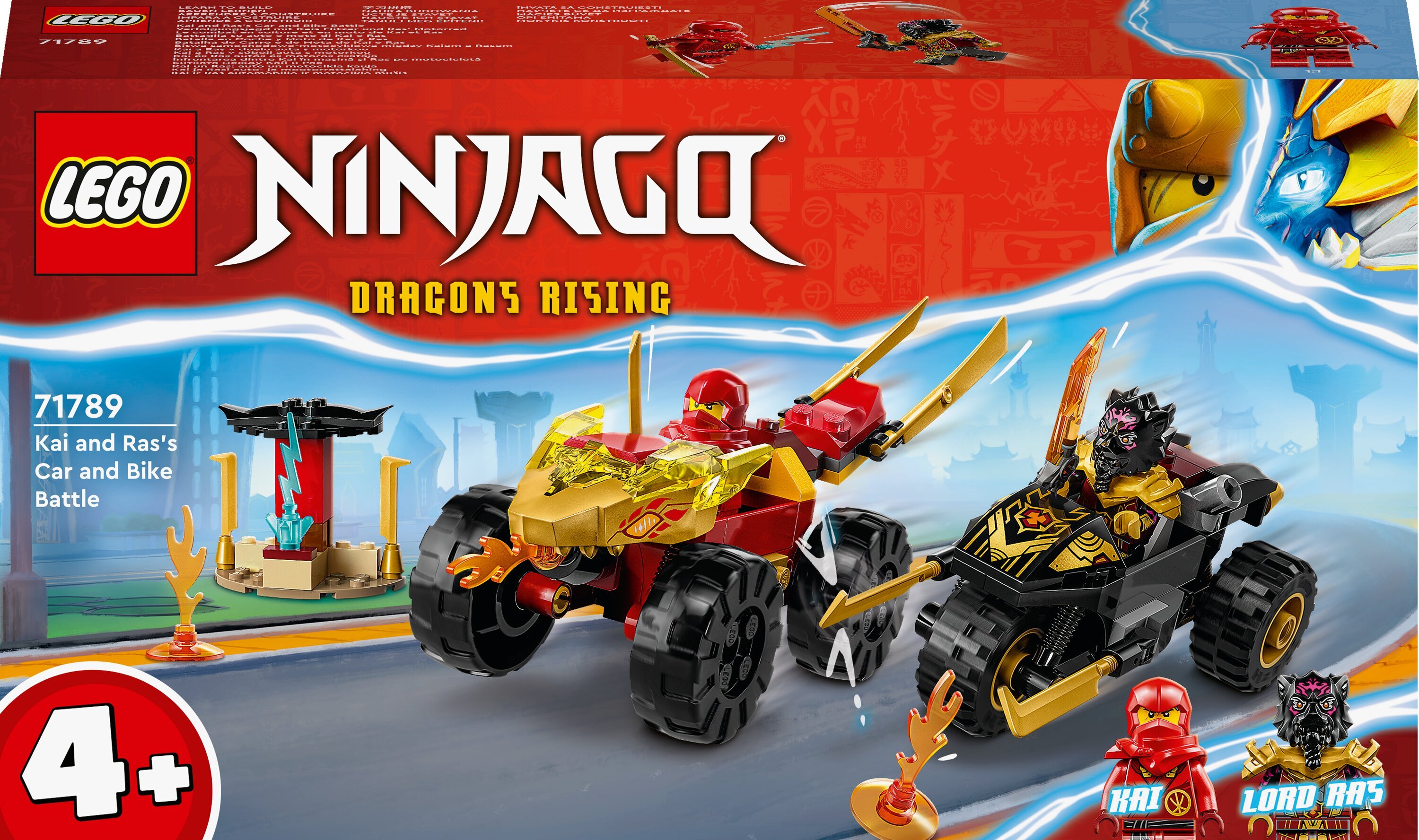 71789 LEGO® NINJAGO Кай и Рас Битва машины и мотоцикла цена | pigu.lt