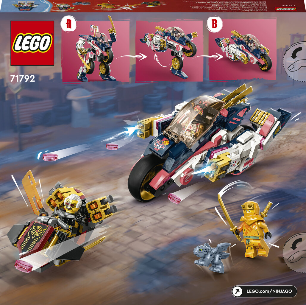 71792 LEGO® NINJAGO Sora transformuojamas robotas-lenktyninis motociklas kaina ir informacija | Konstruktoriai ir kaladėlės | pigu.lt