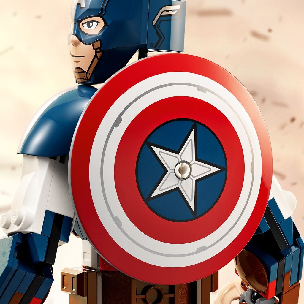 76258 LEGO® Marvel Kapitono Amerikos konstruojama figūrėlė kaina ir informacija | Konstruktoriai ir kaladėlės | pigu.lt