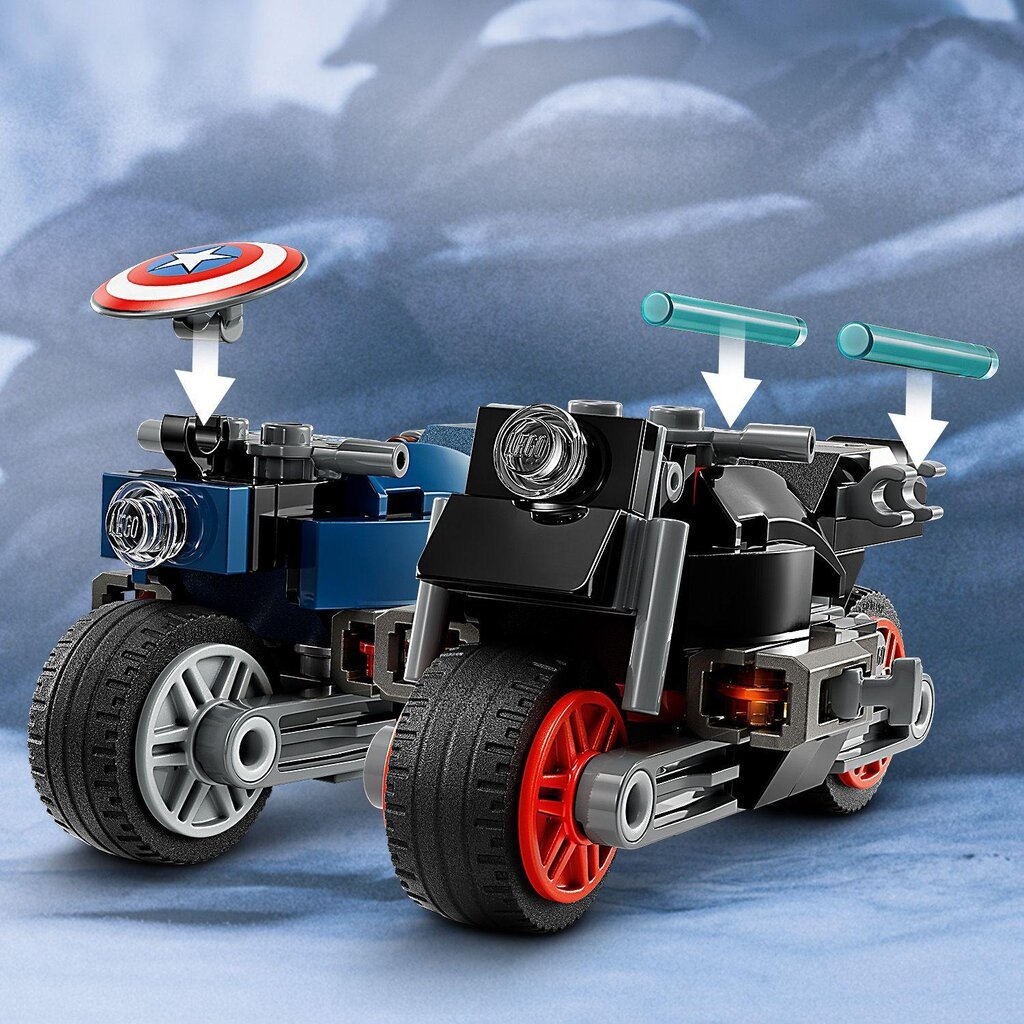 76260 LEGO® Marvel Juodosios našlės ir Kapitono Amerikos motociklai kaina ir informacija | Konstruktoriai ir kaladėlės | pigu.lt