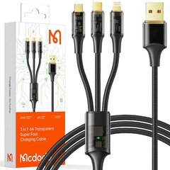 Кабель Mcdodo Micro USB, Lightning, Usb-C 3in1 6A 100W цена и информация | Кабели для телефонов | pigu.lt