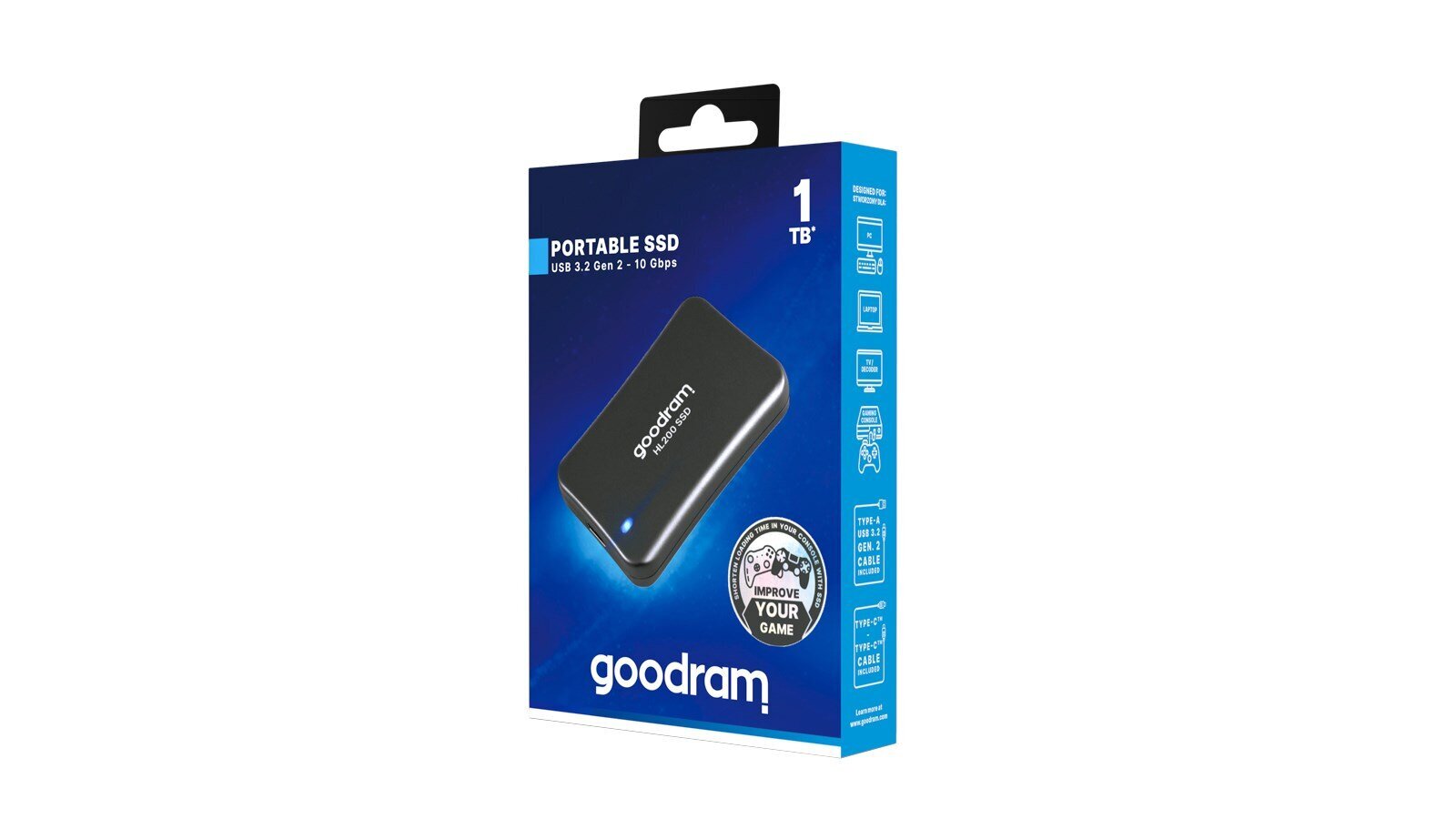 Goodram HL200, 1TB kaina ir informacija | Išoriniai kietieji diskai (SSD, HDD) | pigu.lt