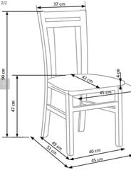 2-ių kėdžių komplektas Hubert, rudas/smėlio kaina ir informacija | Virtuvės ir valgomojo kėdės | pigu.lt