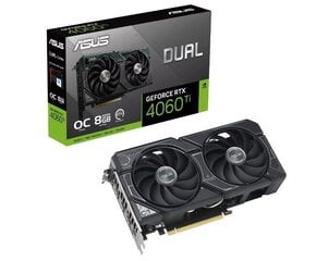 Asus Dual GeForce RTX 4060 Ti OC Edition 8GB GDDR6 (DUAL-RTX4060TI-O8G) kaina ir informacija | Vaizdo plokštės (GPU) | pigu.lt
