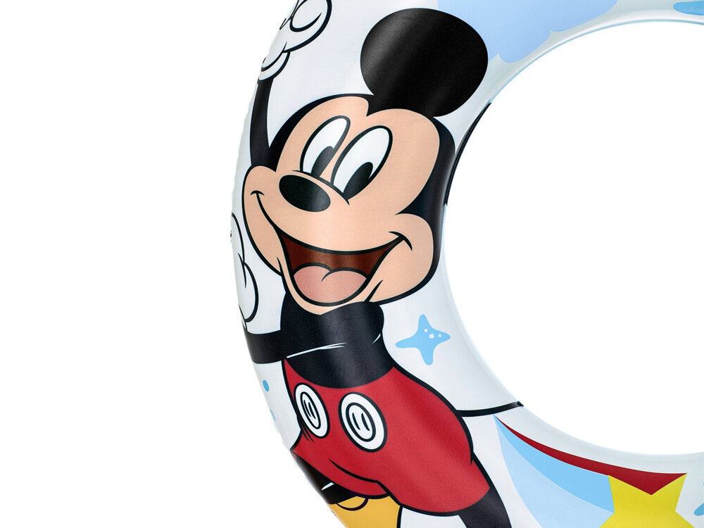 Pripučiamas plaukimo ratas Bestway Mickey Mouse (Peliukas Mikis), 56 cm kaina ir informacija | Vandens, smėlio ir paplūdimio žaislai | pigu.lt
