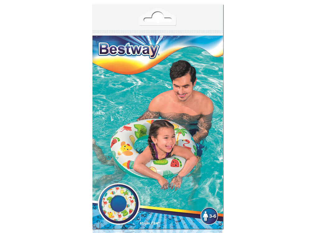 Pripučiamas plaukimo ratas Bestway, 61cm kaina ir informacija | Vandens, smėlio ir paplūdimio žaislai | pigu.lt