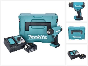 Аккумуляторный фен с горячим воздухом Makita DHG 180 RT1J цена и информация | Строительные фены | pigu.lt