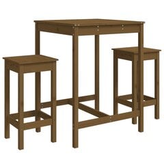 Sodo baro baldų komplektas, 3 dalių, medaus rudas, pušis kaina ir informacija | Lauko baldų komplektai | pigu.lt