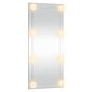Sieninis veidrodis su LED lemputėmis vidaXL, 30x80cm, sidabrinis kaina ir informacija | Veidrodžiai | pigu.lt