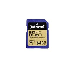 Карта памяти Intenso SDHC UHS-I 64GB CL10 цена и информация | Карты памяти для фотоаппаратов, камер | pigu.lt