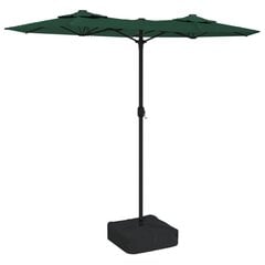 Dvigubas skėtis nuo saulės vidaXL, žalias цена и информация | Зонты, маркизы, стойки | pigu.lt