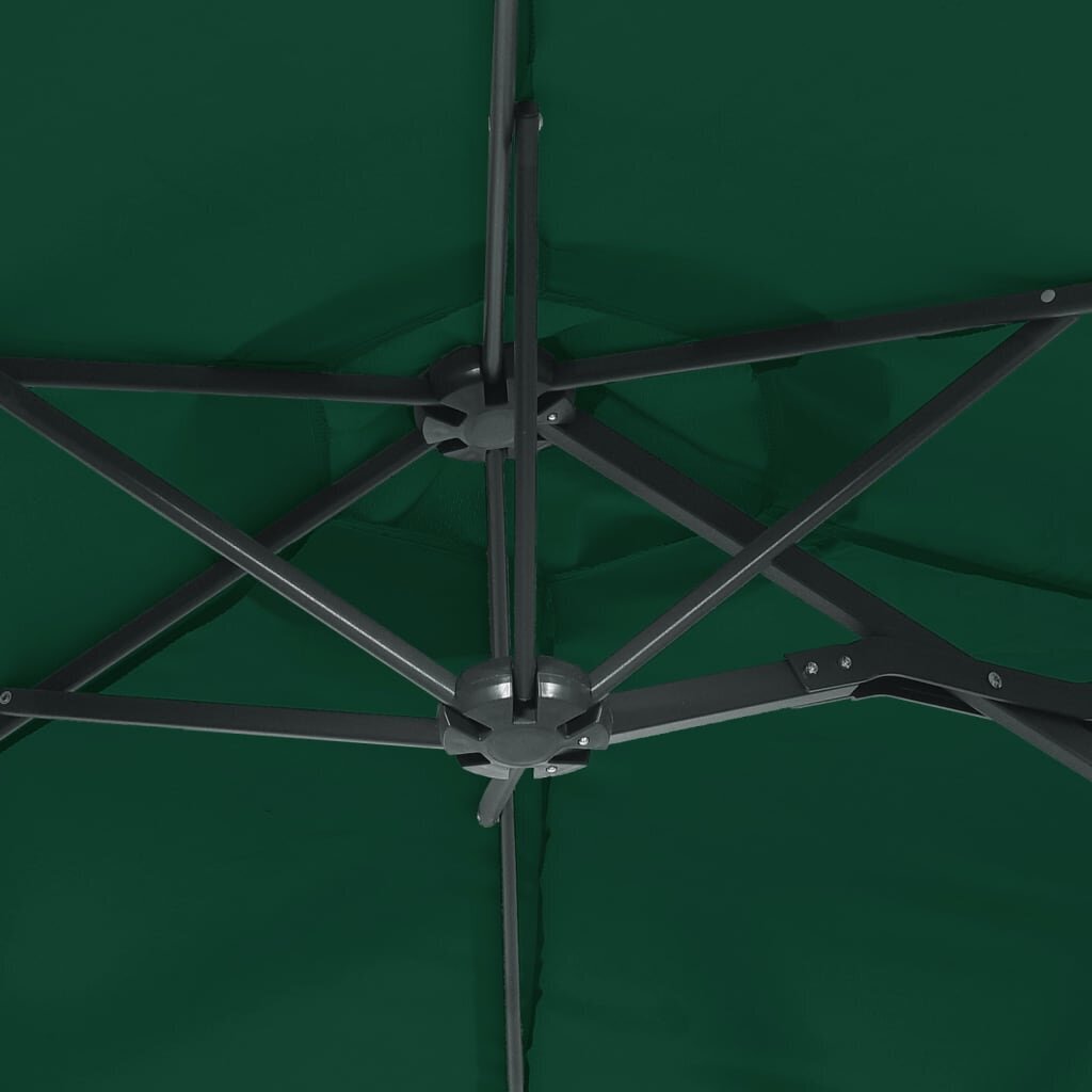 Dvigubas skėtis nuo saulės vidaXL, žalias цена и информация | Skėčiai, markizės, stovai | pigu.lt