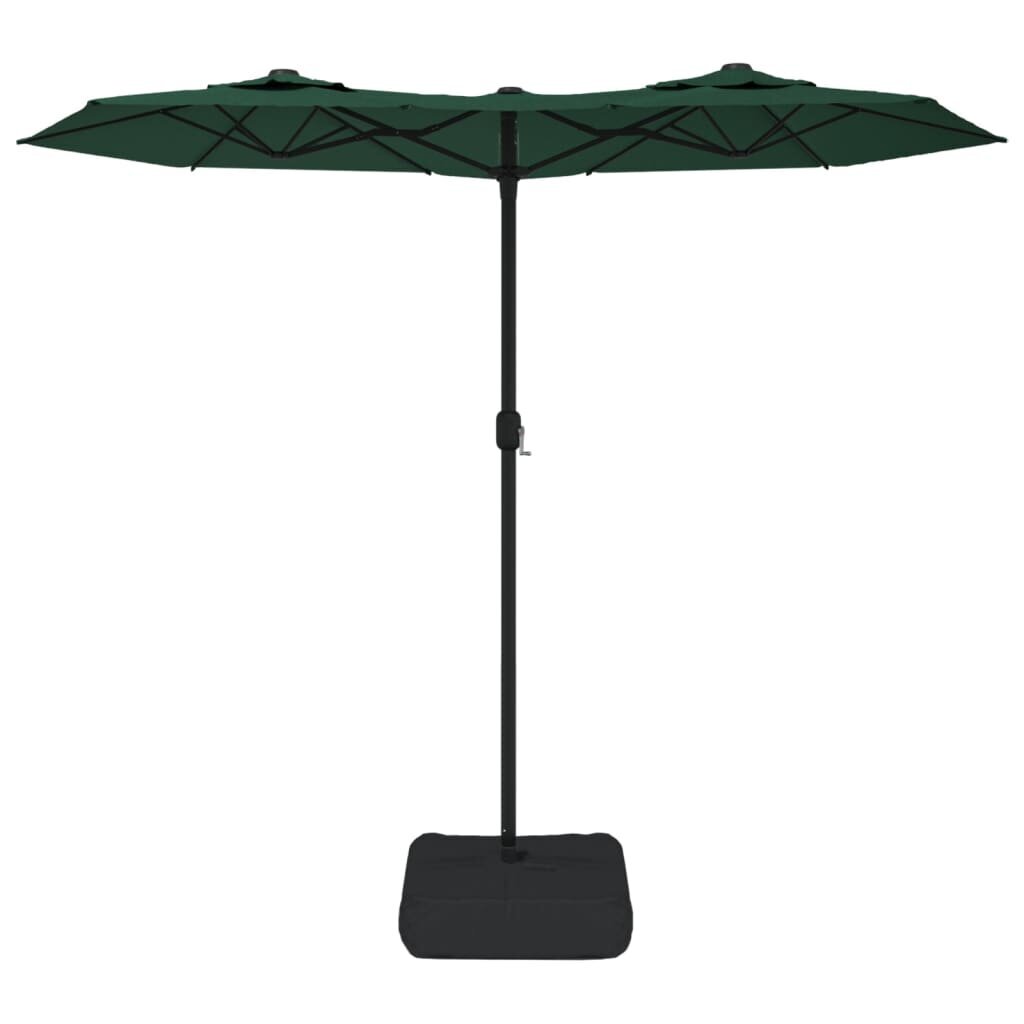 Dvigubas skėtis nuo saulės vidaXL, žalias цена и информация | Skėčiai, markizės, stovai | pigu.lt