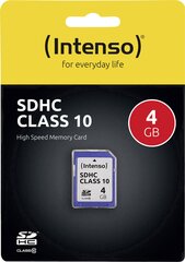 Intenso MicroSDHC 4GB Class10 цена и информация | Карты памяти для фотоаппаратов, камер | pigu.lt