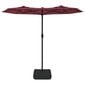 Dvigubas skėtis nuo saulės 316x240cm, tamsiai raudonas kaina ir informacija | Skėčiai, markizės, stovai | pigu.lt
