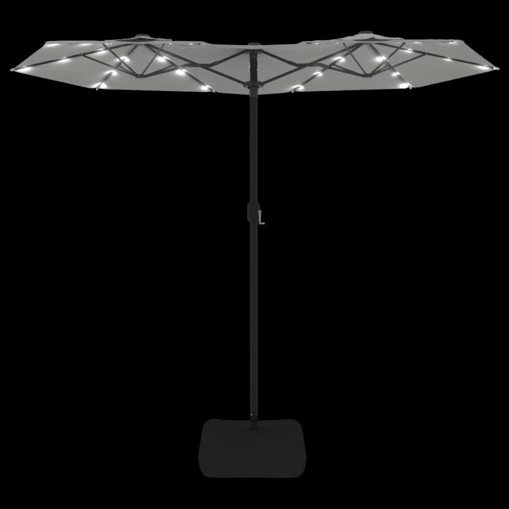Dvigubas skėtis nuo saulės vidaXL, smėlio kaina ir informacija | Skėčiai, markizės, stovai | pigu.lt