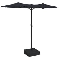 Dvigubas skėtis nuo saulės su LED 316x240cm, juodas kaina ir informacija | Skėčiai, markizės, stovai | pigu.lt