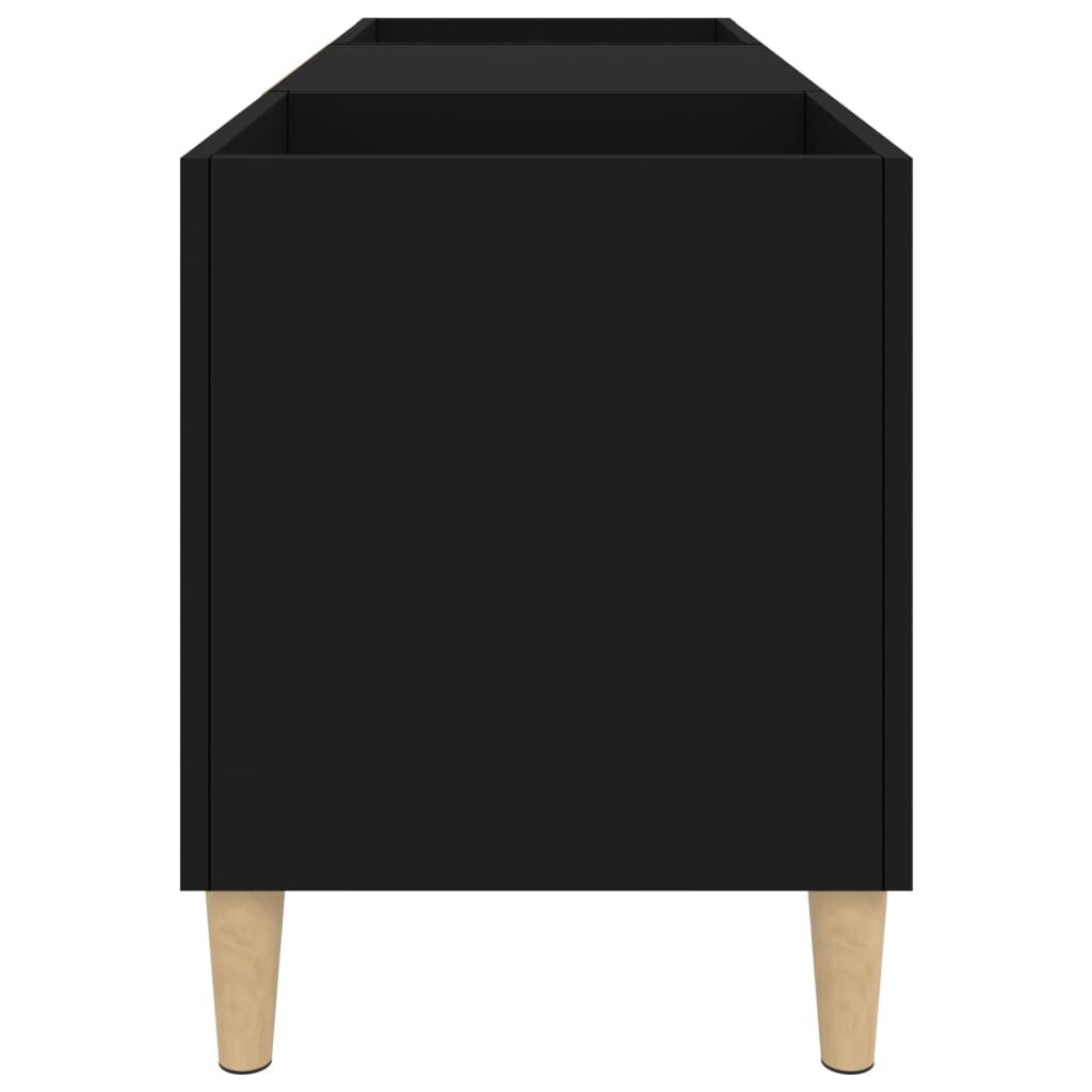 Vinilinių plokštelių spintelė vidaXL, 121 x 38 x 48 cm, juoda kaina ir informacija | Svetainės spintelės | pigu.lt