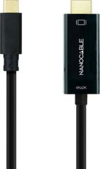 Nanocable USB-C/HDMI, 1.8 m цена и информация | Кабели и провода | pigu.lt