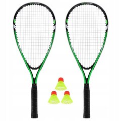 Badmintono rinkinys Nils, 2 vnt, juodas/žalias kaina ir informacija | Badmintonas | pigu.lt