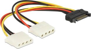 Delock 65159, SATA/Molex, 20 cm kaina ir informacija | Kabeliai ir laidai | pigu.lt