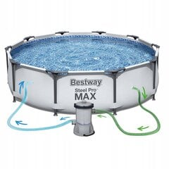 Karkasinis baseinas Bestway 366 x 366 cm, su filtru kaina ir informacija | Baseinai | pigu.lt