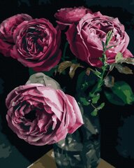 Картина по номерам 40x50 cm.  "Розы в вазе" цена и информация | Живопись по номерам | pigu.lt
