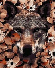 Tapyba pagal skaičius Oh Art! Wolf in the leaves, 40x50 cm kaina ir informacija | Tapyba pagal skaičius | pigu.lt