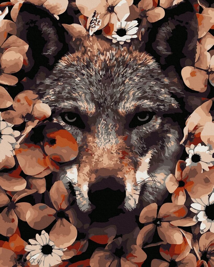 Tapyba pagal skaičius Oh Art! Wolf in the leaves, 40x50 cm цена и информация | Tapyba pagal skaičius | pigu.lt