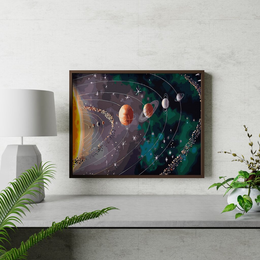 Tapyba pagal skaičius Planetos aplink saulę, 40x50 cm kaina ir informacija | Tapyba pagal skaičius | pigu.lt