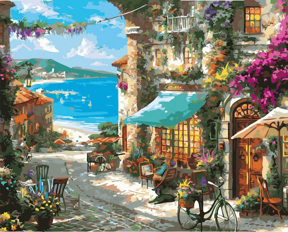 Tapyba pagal skaičius Oh Art! Italian Cafes, 40x50 cm цена и информация | Tapyba pagal skaičius | pigu.lt