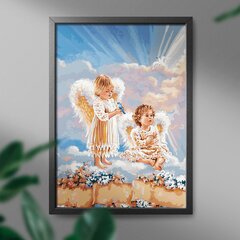 Картина по номерам 40x50 cm.  "Ангелы в облаках" цена и информация | Набор для рисования по номерам | pigu.lt