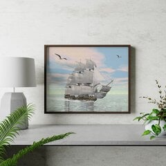 Картина по номерам 40x50 см  "Корабль и чайки" цена и информация | Набор для рисования по номерам | pigu.lt