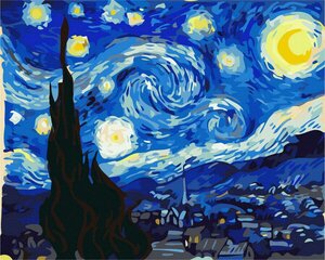 Tapyba pagal skaičius Oh Art! Starry Night, 40x50 cm kaina ir informacija | Tapyba pagal skaičius | pigu.lt