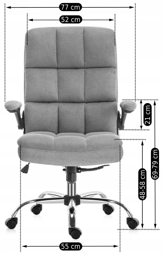 Biuro kėdė Mebel Elite, pilka, London kaina ir informacija | Biuro kėdės | pigu.lt