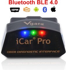 VGATE ICAR PRO OBD2 BLUETOOTH 4.0 (BLE) Диагностическое устройство Автомобильное автомобильное моторное код моторного кода ELM 327 V 2.3 для системы Android/iOS, совместим с крутящим моментом APP, OBD CAR Doctor цена и информация | Автопринадлежности | pigu.lt