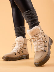 Žieminiai batai moterims Shelovet, smėlio spalvos kaina ir informacija | Aulinukai, ilgaauliai batai moterims | pigu.lt