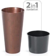 Vazonas Prosperplast Tubus Slim Corten DTUS150C-7601U, 15x28 cm kaina ir informacija | Vazonai | pigu.lt