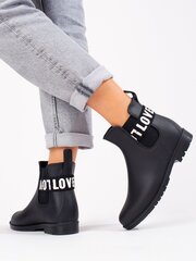 Moteriški juodi trumpi auliniai batai (-) kaina ir informacija | Guminiai batai moterims | pigu.lt