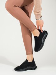 Medžiaginiai sportiniai bateliai juodi цена и информация | Спортивная обувь, кроссовки для женщин | pigu.lt
