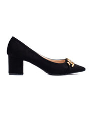 Черные женские остроносые туфли на низком каблуке Shelovet цена и информация | Женские туфли | pigu.lt