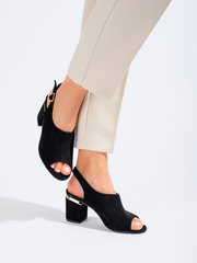 Черные замшевые босоножки на высоком каблуке от Vinceza цена и информация | Женские босоножки | pigu.lt