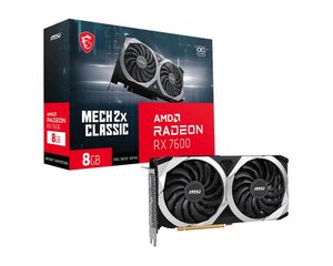 MSI Radeon RX 7600 Mech 2X Classic OC 8GB GDDR6 (RX7600MECH2XCLAS8GOC) kaina ir informacija | Vaizdo plokštės (GPU) | pigu.lt