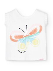 Boboli marškinėliai mergaitėms, balti цена и информация | Рубашки для девочек | pigu.lt