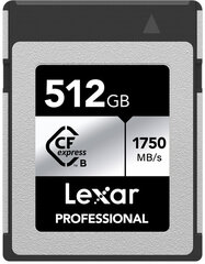 Lexar Pro CFexpress 512GB Type B цена и информация | Карты памяти для фотоаппаратов, камер | pigu.lt