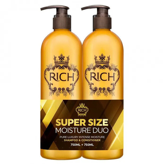 Plaukų priežiūros rinkinys Rich Pure Luxury Intense Moisture Duo: plaukų šampūnas, 750 ml + kondicionierius, 750 ml kaina ir informacija | Šampūnai | pigu.lt