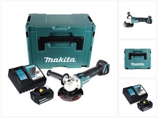 Аккумуляторная угловая шлифовальная машина Makita DGA 504 RG1J цена и информация | Шлифовальные машины | pigu.lt