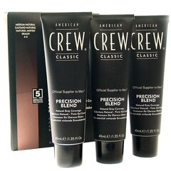 Plaukų dažai American Crew Precision Blend Medium 4-5, vyrams, 3 x 40 ml kaina ir informacija | Plaukų dažai | pigu.lt