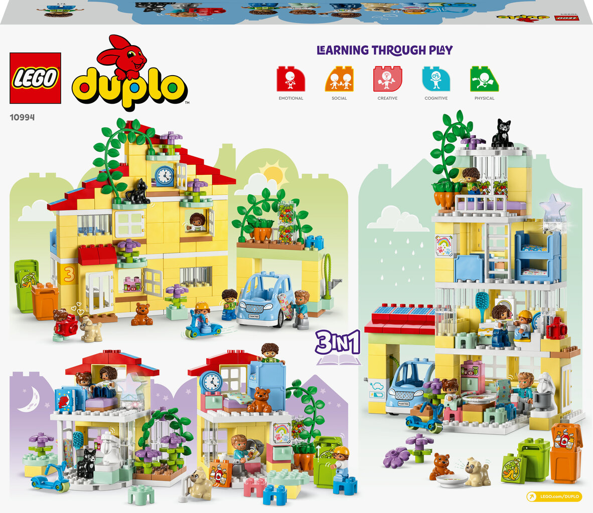 10994 LEGO DUPLO eimos namas 3in1 kaina pigu.lt